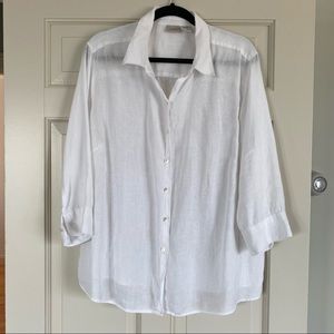 Linen white LL Bean women’s shirt